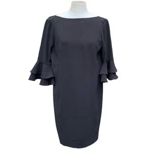 Ralph Lauren Black Bell Sleeved Sheath Dress XS